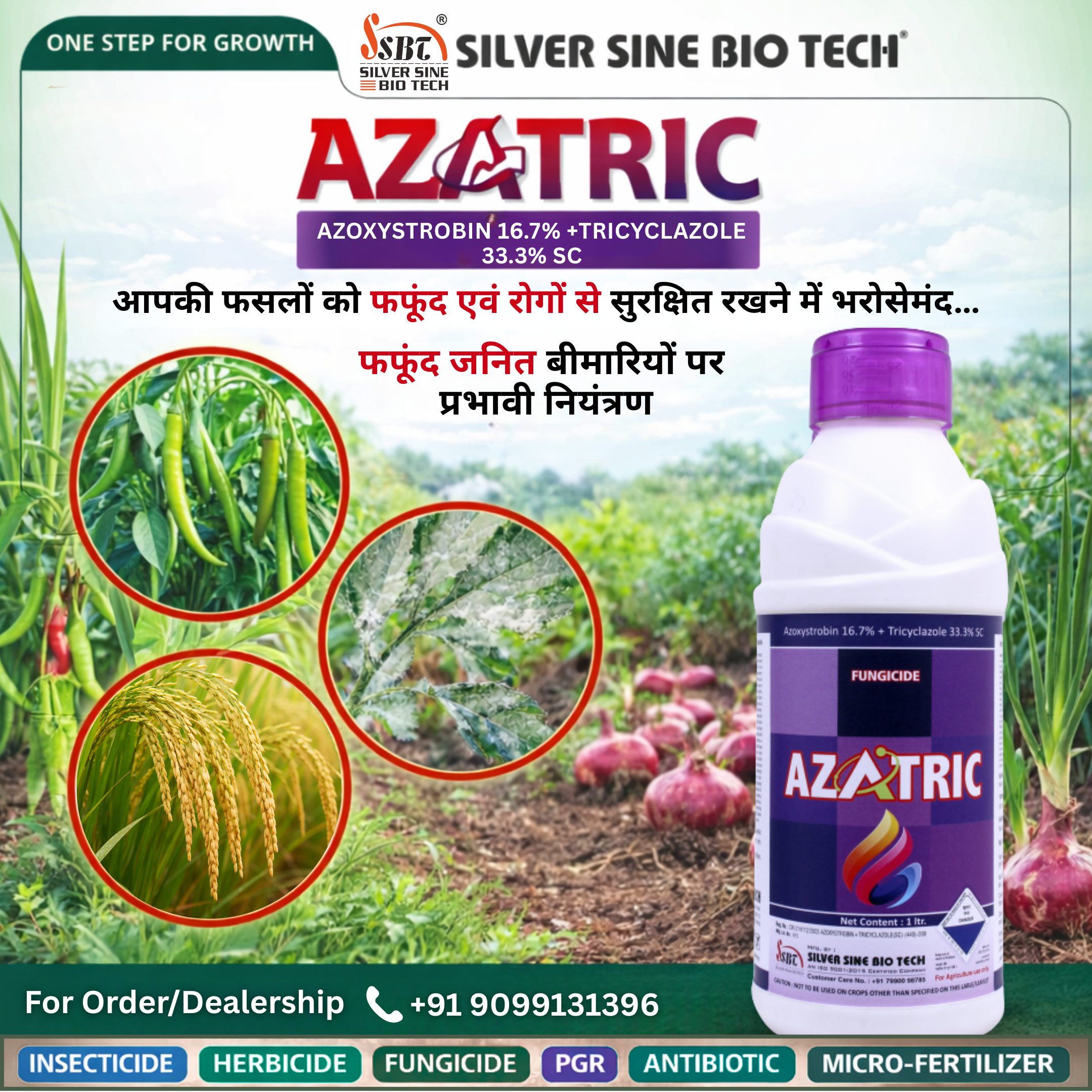 AZOXYSTROBIN 16.7% + TRICYCLAZOLE 33.3% SC